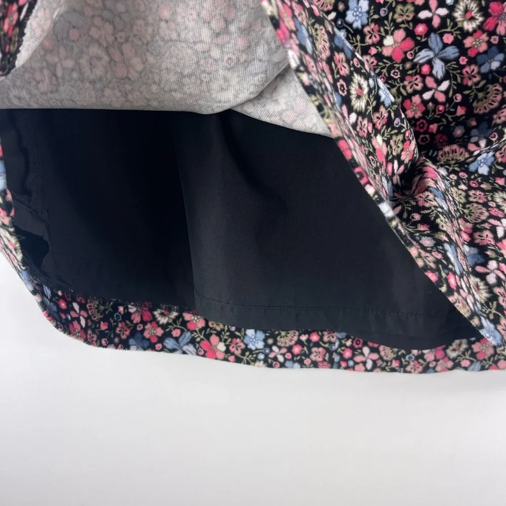 LOFT Ann Taylor Multicolor Floral Velvet Stretch Skirt Double Lining Womens 2 - Picture 3 of 8